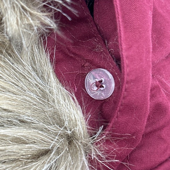 GAP Red Womens Size S Coat with Hood Inside Sherpa Line - Picture 10 of 12